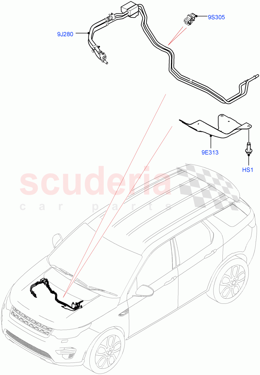 Fuel Lines (Front) (2.0L AJ20D4 Diesel Mid PTA, Itatiaia (Brazil)) ((V) FROMLT000001) of Land Rover Land Rover Discovery Sport (2015+) [2.0 Turbo Diesel]