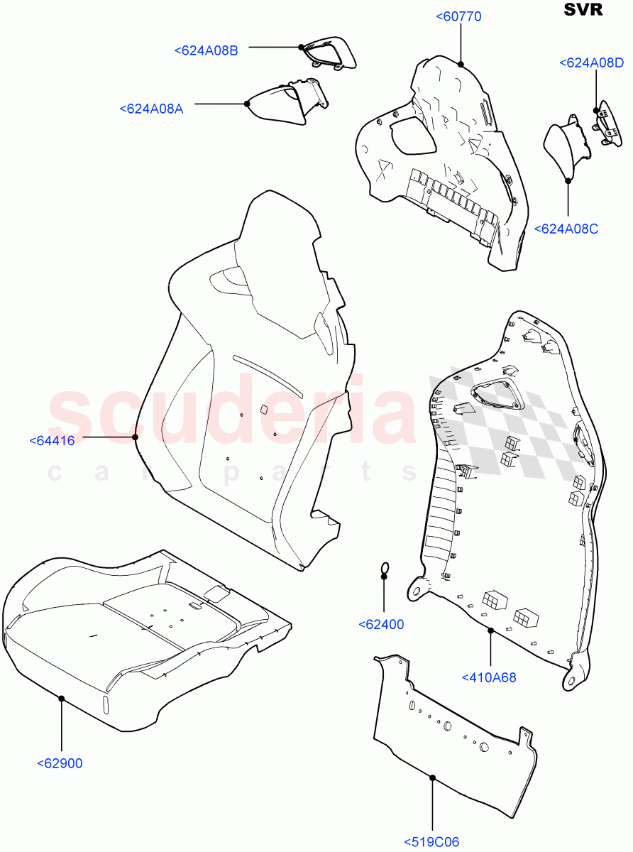 Front Seat Covers(SVR)((V)FROMFA000001,(V)TOHA999999) of Land Rover Land Rover Range Rover Sport (2014+) [2.0 Turbo Diesel]