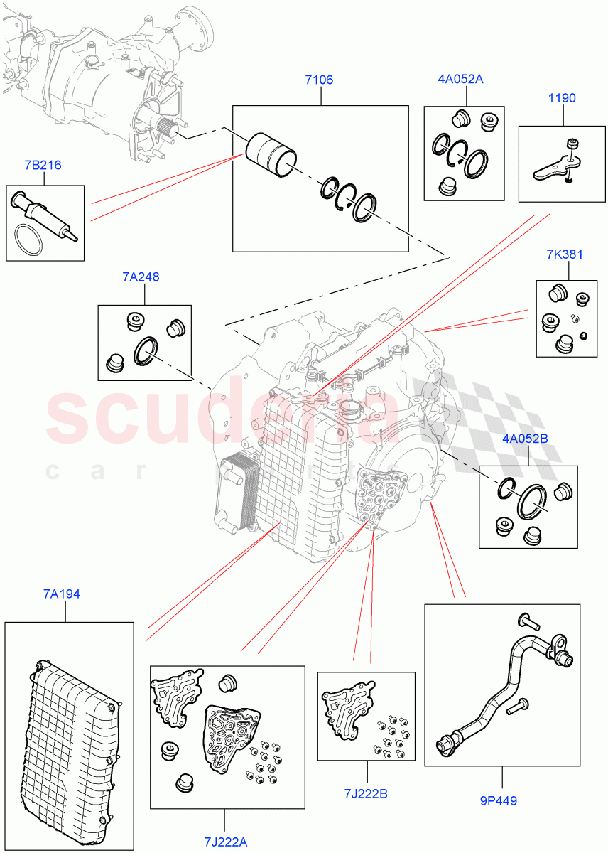 Transmission External Components (9 Speed Auto AWD, Itatiaia (Brazil)) ((V) FROMGT000001) of Land Rover Land Rover Range Rover Evoque (2012-2018) [2.0 Turbo Petrol AJ200P]