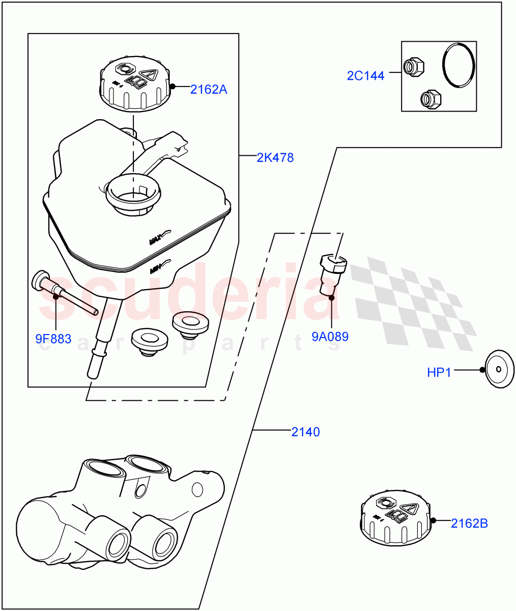 Master Cylinder - Brake System((V)TOLA999999) of Land Rover Land Rover Range Rover Velar (2017+) [5.0 OHC SGDI SC V8 Petrol]