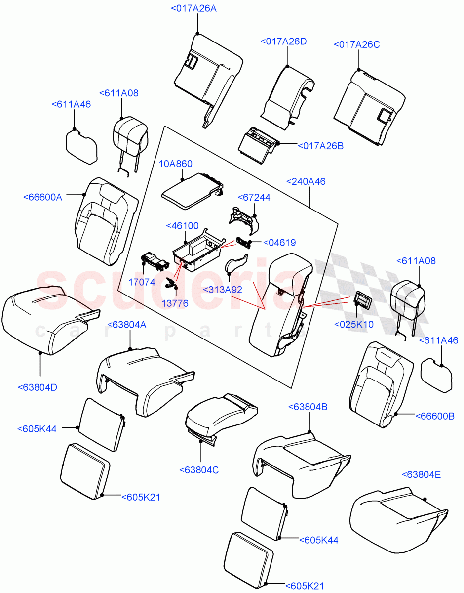 Rear Seat Covers(Semi Aniline Leather Perf,40/20/40 Super Slouch Rear Seat)((V)FROMJA000001) of Land Rover Land Rover Range Rover (2012-2021) [2.0 Turbo Petrol GTDI]