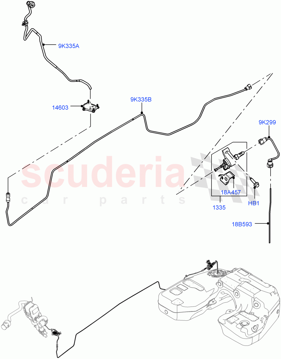 Auxiliary Fuel Fired Pre-Heater(Heater Fuel Supply)(Fuel Heater W/Pk Heat With Remote,Premium Air Conditioning-Front/Rear,Fuel Fired Heater With Park Heat,With Fuel Fired Heater) of Land Rover Land Rover Defender (2020+) [3.0 I6 Turbo Petrol AJ20P6]