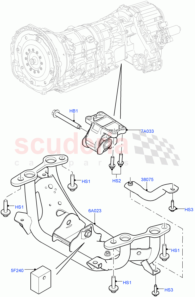 Transmission Mounting(5.0L OHC SGDI NA V8 Petrol - AJ133,3.0L DOHC GDI SC V6 PETROL) of Land Rover Land Rover Range Rover (2012-2021) [3.0 DOHC GDI SC V6 Petrol]