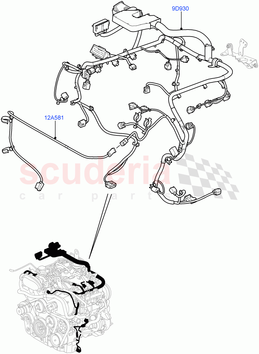 Electrical Wiring - Engine And Dash (Engine) (3.0L 24V DOHC V6 TC Diesel) ((V) FROMAA000001) of Land Rover Land Rover Range Rover Sport (2010-2013) [5.0 OHC SGDI SC V8 Petrol]