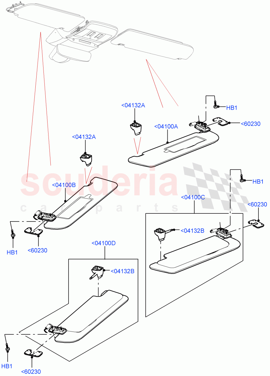 Headlining And Sun Visors (Interior Trim - Morzine) of Land Rover Land Rover Range Rover (2022+) [4.4 V8 Turbo Petrol NC10]