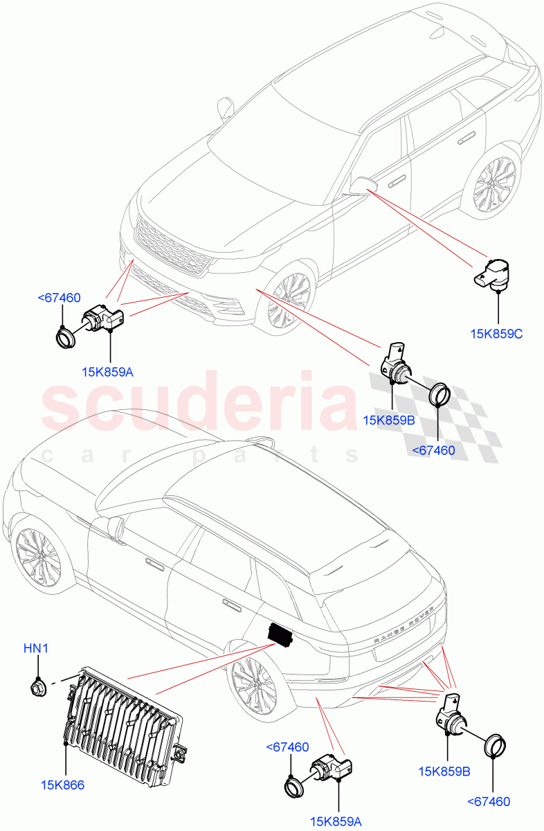 Parking Distance Control ((V) FROMMA000001) of Land Rover Land Rover Range Rover Velar (2017+) [3.0 DOHC GDI SC V6 Petrol]