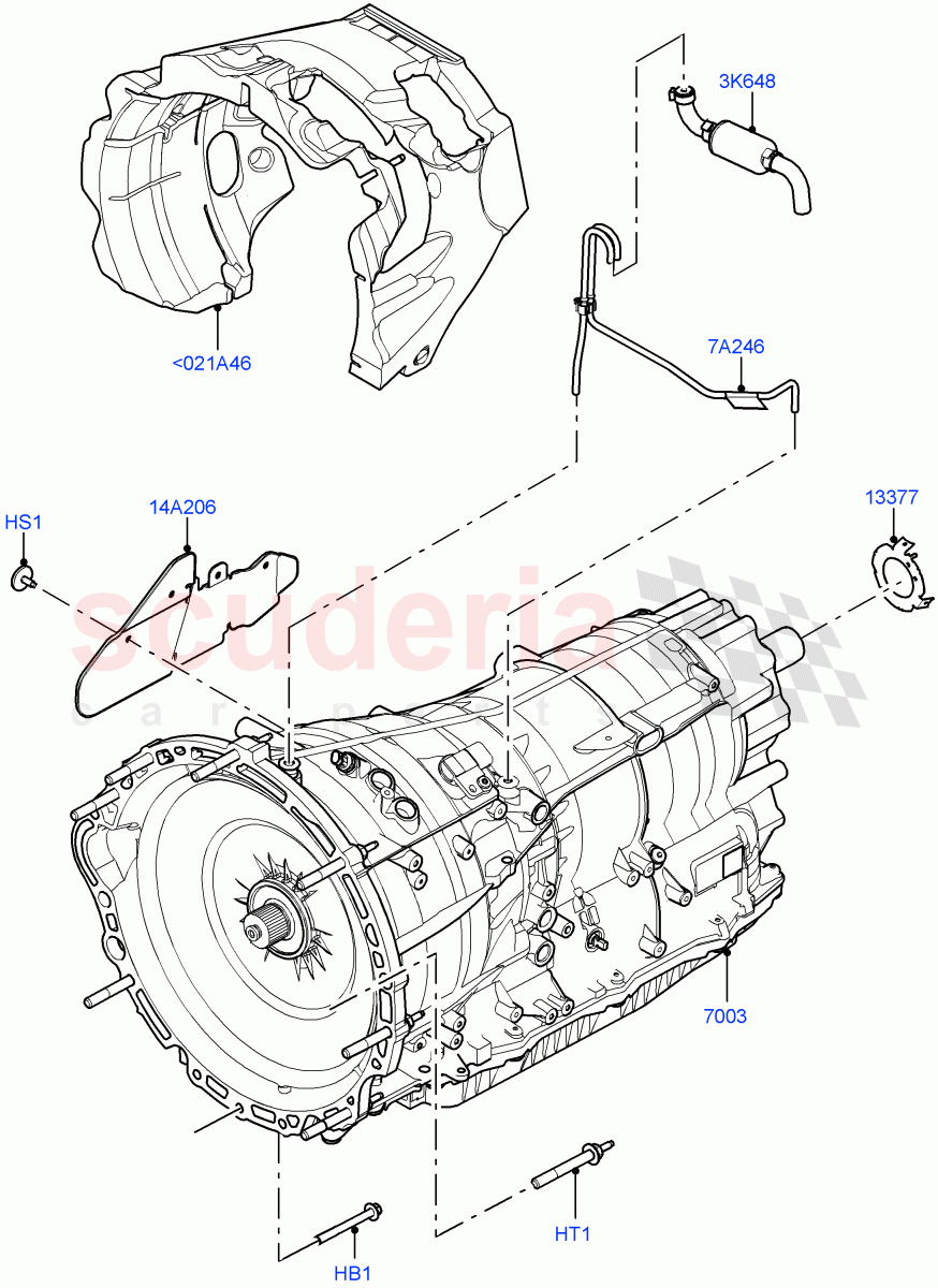 Auto Trans Assy & Speedometer Drive (2.0L AJ200P Hi PHEV, 8HP Gen3 Hybrid Trans, 3.0L AJ20P6 Petrol PHEV) ((V) FROMMA000001) of Land Rover Land Rover Range Rover Velar (2017+) [3.0 I6 Turbo Diesel AJ20D6]