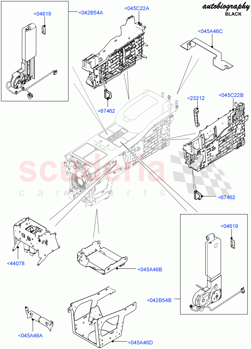 Console - Floor(Autobiography Black / SV Autobiography, Rear, Internal Components)(With 40/40 Split Individual Rr Seat)((V)FROMEA000001,(V)TOHA999999) of Land Rover Land Rover Range Rover (2012-2021) [4.4 DOHC Diesel V8 DITC]