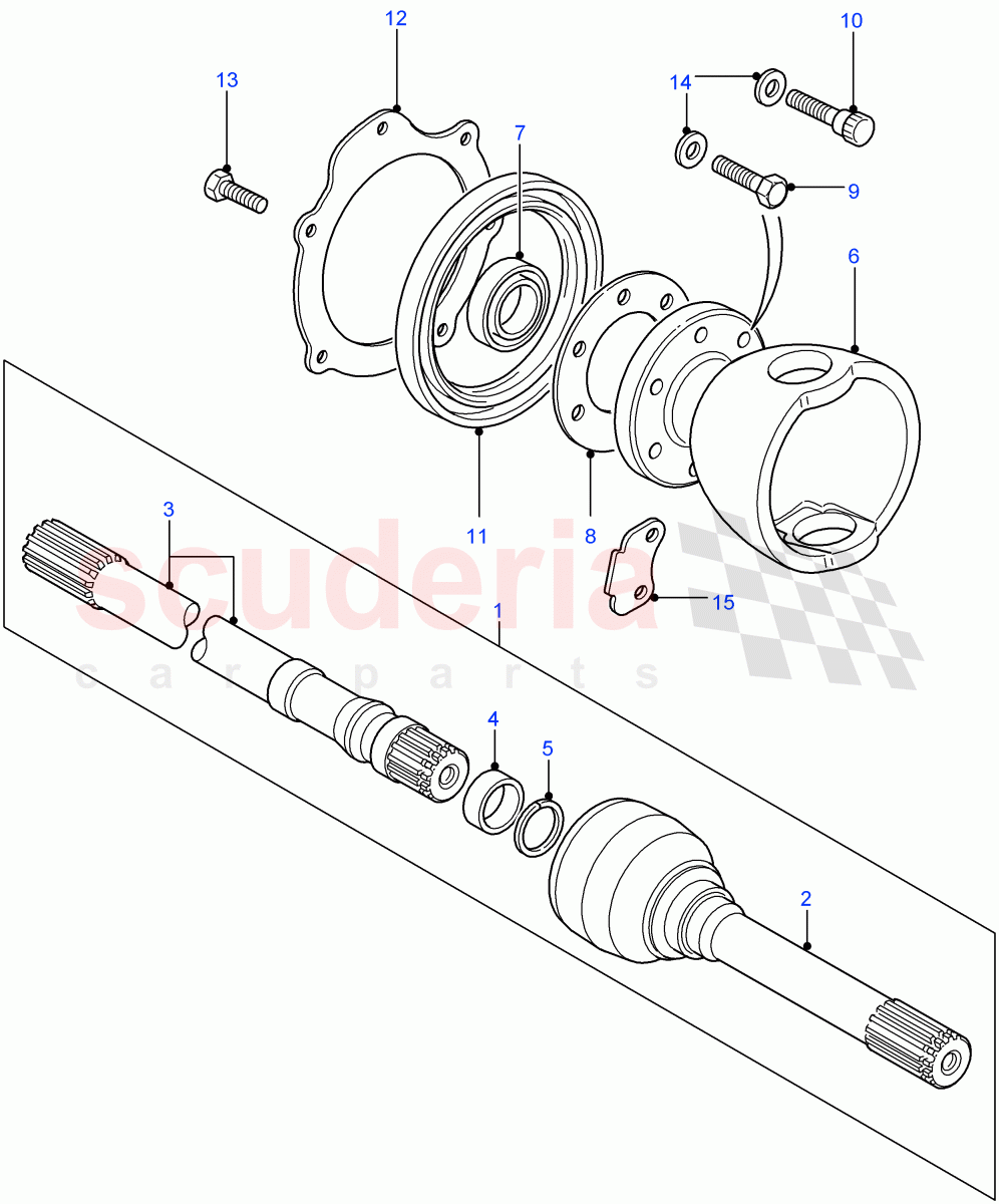 Drive Shafts ((V) FROM7A000001) of Land Rover Land Rover Defender (2007-2016)