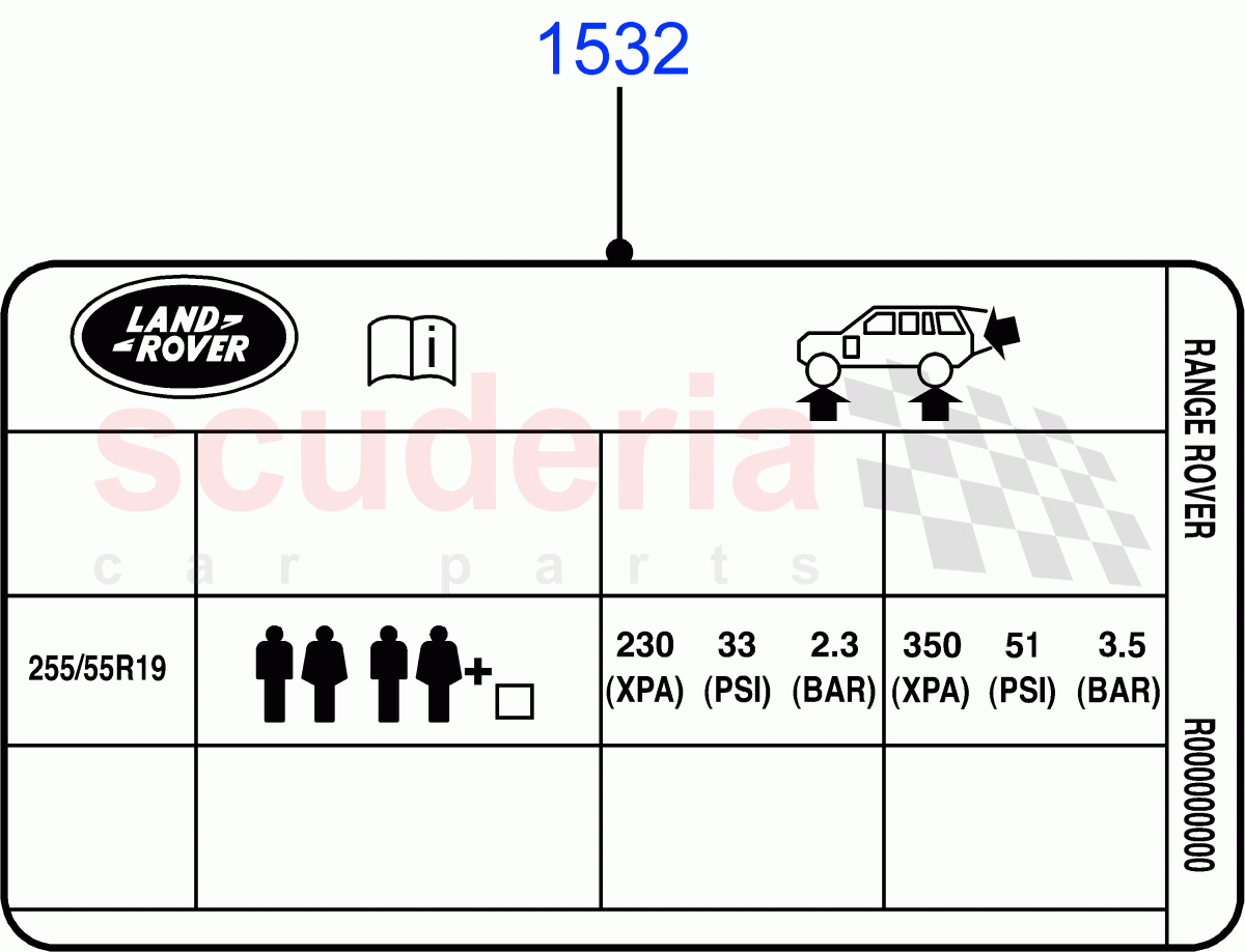 Labels (With B6 Level Armouring) ((V) FROMAA000001) of Land Rover Land Rover Range Rover (2010-2012) [5.0 OHC SGDI NA V8 Petrol]