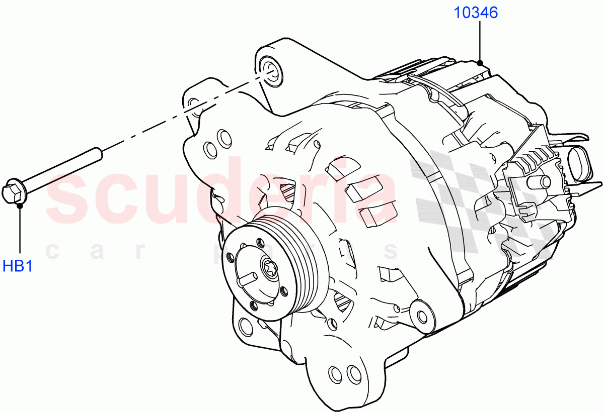 Alternator And Mountings(2.0L AJ200P Hi PHEV)((V)FROMJA000001) of Land Rover Land Rover Range Rover (2012-2021) [3.0 DOHC GDI SC V6 Petrol]