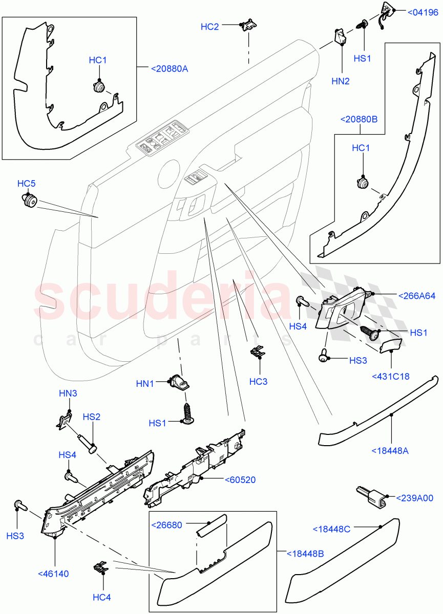 Front Door Trim Installation(Finishers And Mouldings)((V)TOHA999999) of Land Rover Land Rover Range Rover (2012-2021) [2.0 Turbo Petrol GTDI]