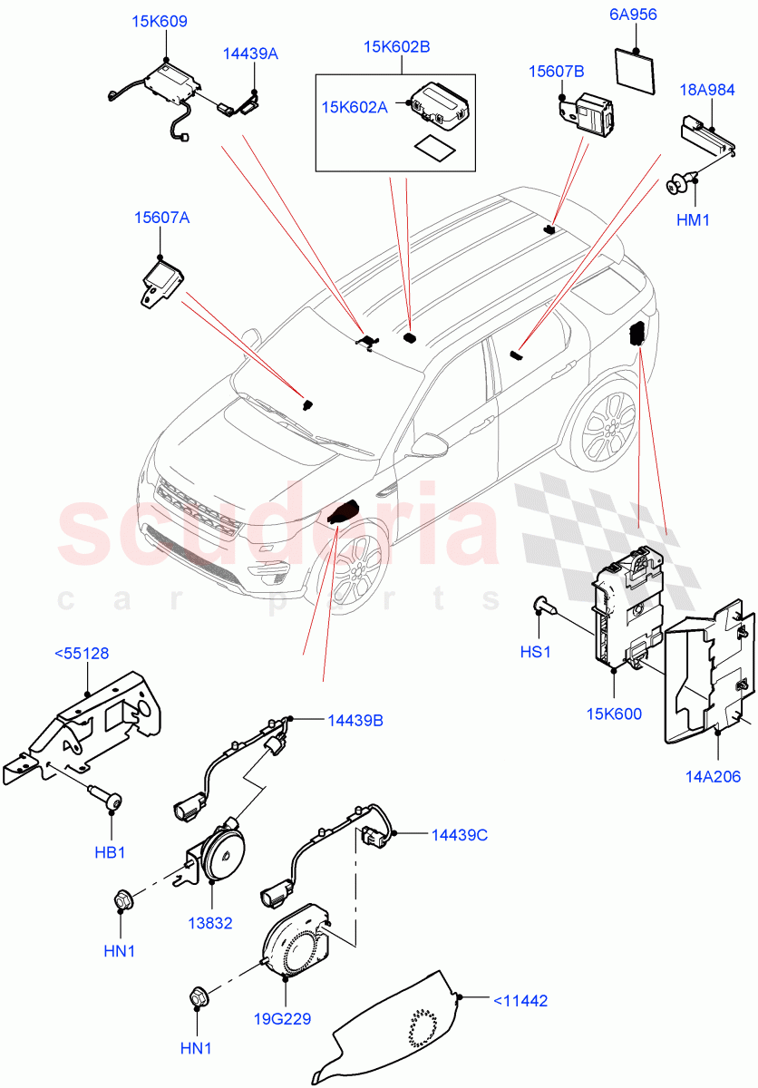 Anti-Theft Alarm Systems (Halewood (UK)) of Land Rover Land Rover Discovery Sport (2015+) [1.5 I3 Turbo Petrol AJ20P3]