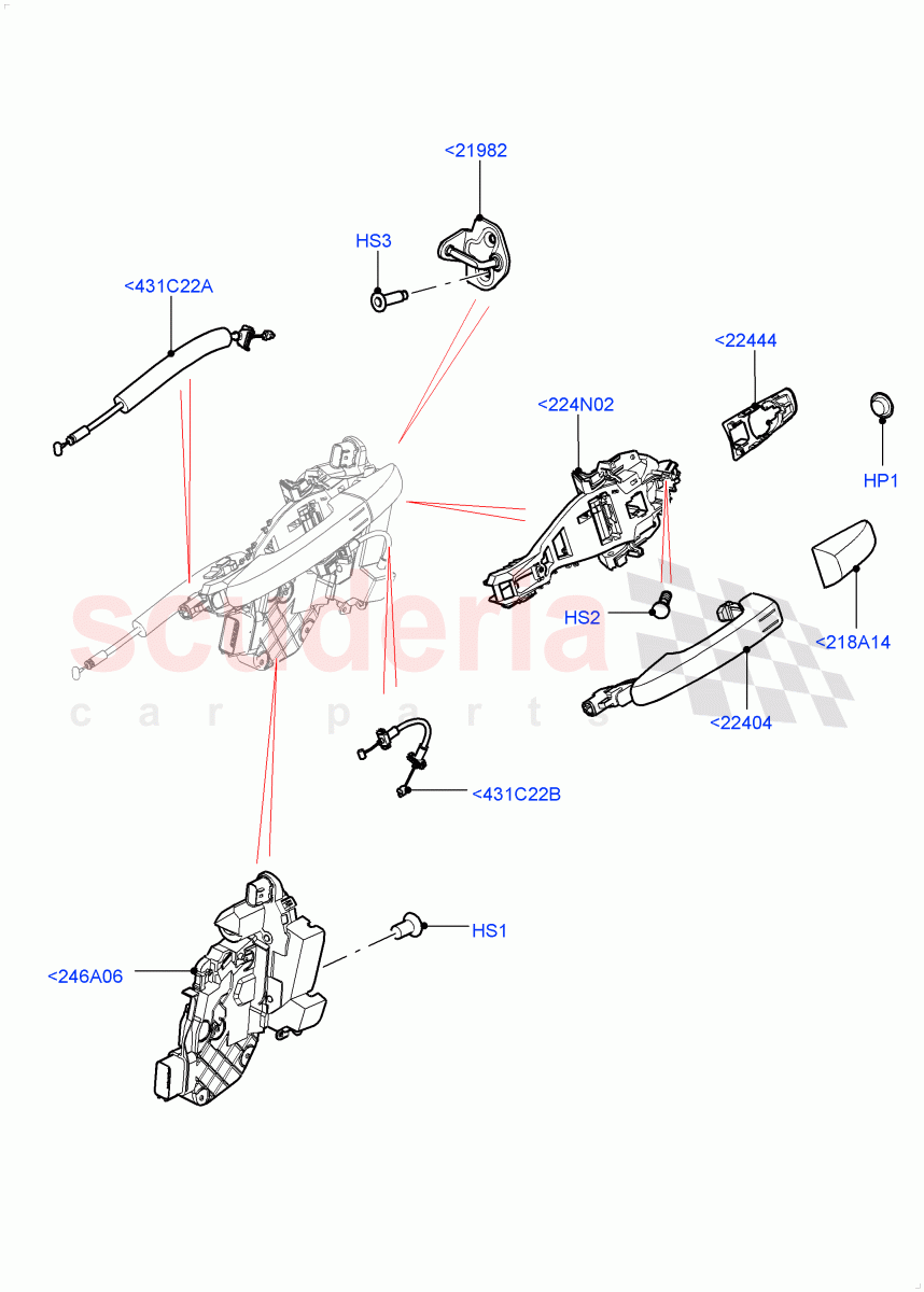 Rear Door Lock Controls (5 Door, Itatiaia (Brazil)) ((V) FROMGT000001) of Land Rover Land Rover Range Rover Evoque (2012-2018) [2.2 Single Turbo Diesel]