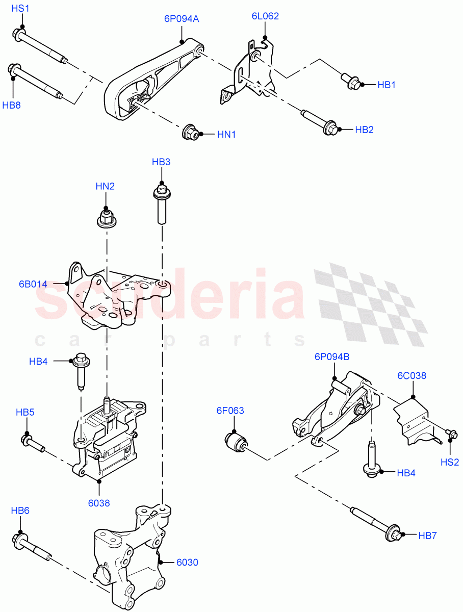 Engine Mounting (2.0L AJ20P4 Petrol High PTA, Changsu (China), 2.0L AJ20P4 Petrol Mid PTA, 2.0L AJ20P4 Petrol E100 PTA) ((V) FROMKG446857) of Land Rover Land Rover Discovery Sport (2015+) [2.0 Turbo Diesel]