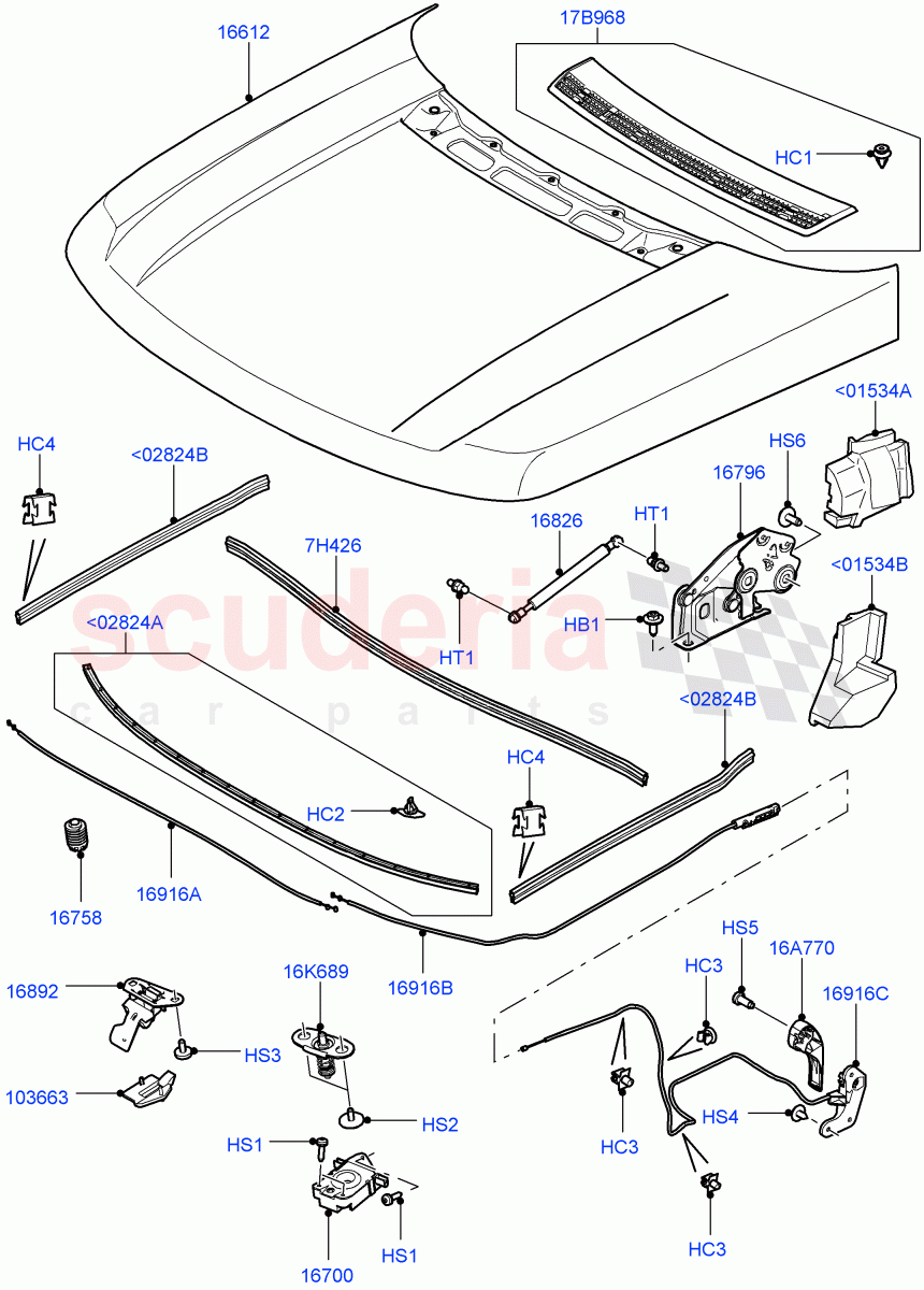 Hood And Related Parts ((V) FROMAA000001) of Land Rover Land Rover Range Rover (2010-2012) [5.0 OHC SGDI SC V8 Petrol]