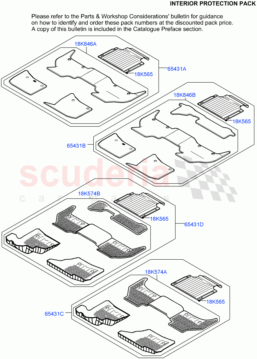 Accessory Pack(Interior Protection Pack: Virtual Part Order Number VPLEINT000/-001/-002/-003/-004/-005/-006/-007) of Land Rover Land Rover Defender (2020+) [2.0 Turbo Petrol AJ200P]