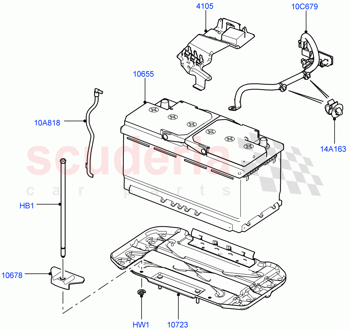 Battery And Mountings ((V) FROMAA000001) of Land Rover Land Rover Range Rover (2010-2012) [3.6 V8 32V DOHC EFI Diesel]