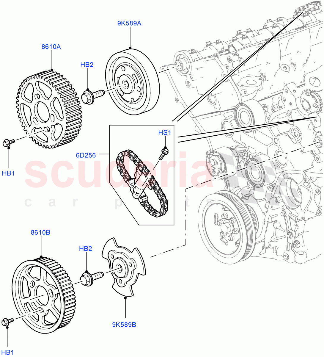 Timing Gear(Solihull Plant Build, Upper)(3.0 V6 Diesel)((V)FROMAA000001) of Land Rover Land Rover Range Rover Velar (2017+) [3.0 Diesel 24V DOHC TC]