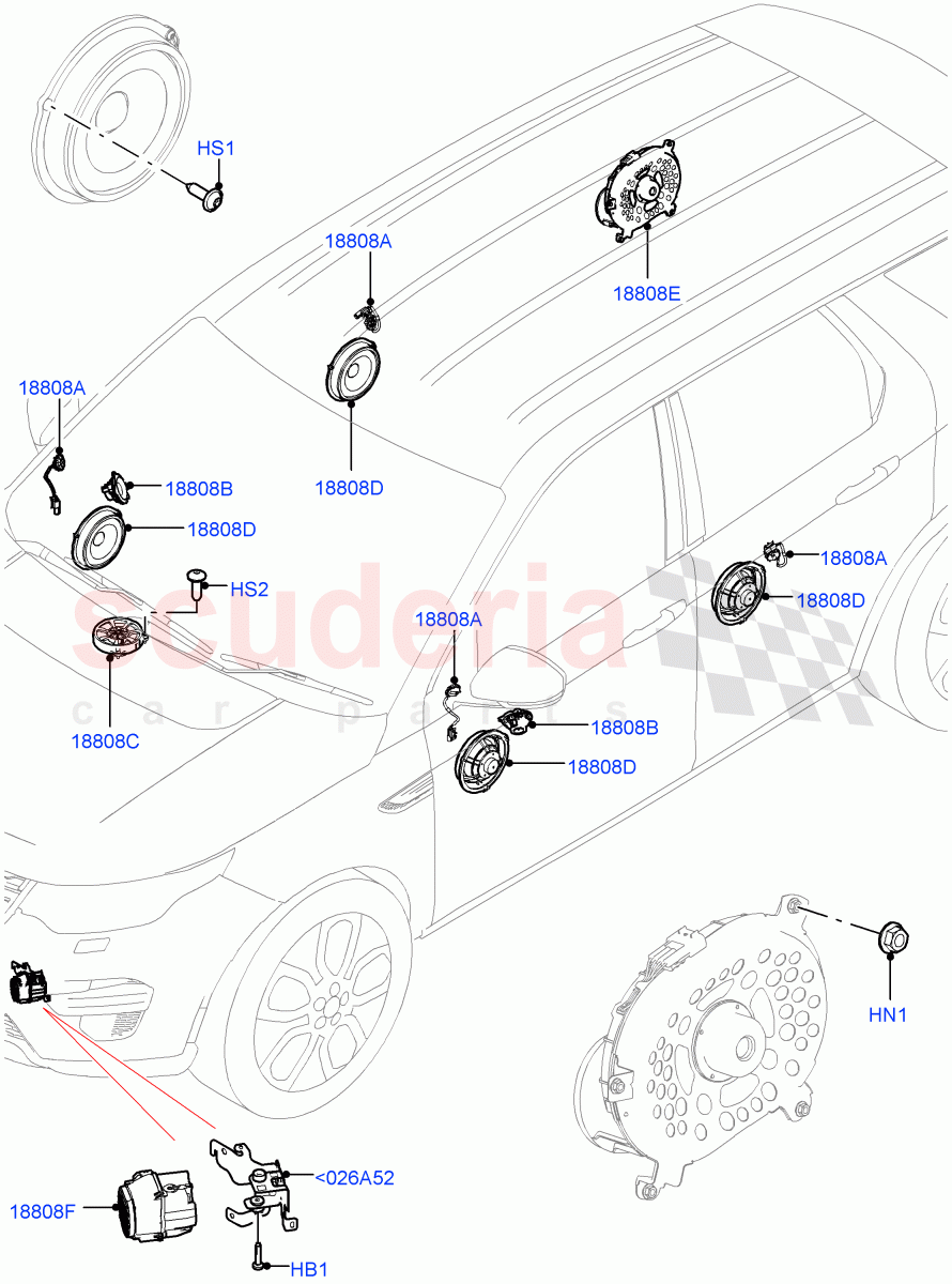 Speakers(Halewood (UK),Low Line Audio System - 400W) of Land Rover Land Rover Discovery Sport (2015+) [2.2 Single Turbo Diesel]