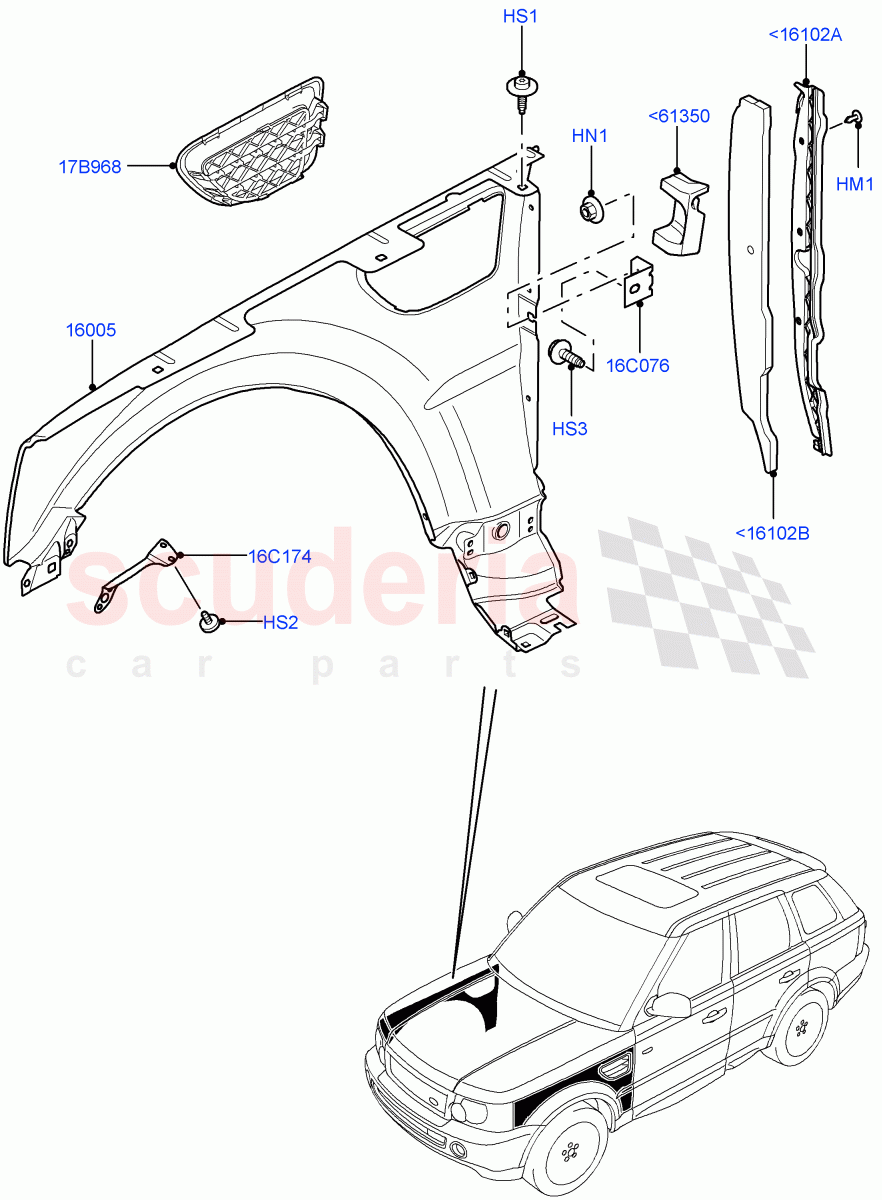 Dash Panel And Front Fenders((V)FROMAA000001) of Land Rover Land Rover Range Rover Sport (2010-2013) [5.0 OHC SGDI NA V8 Petrol]