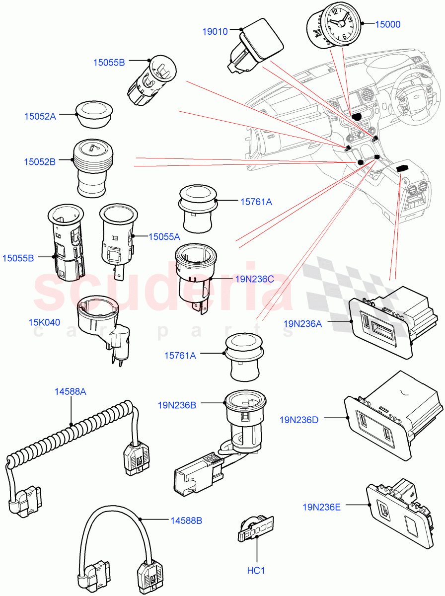 Instrument Panel Related Parts((V)FROMAA000001) of Land Rover Land Rover Discovery 4 (2010-2016) [3.0 DOHC GDI SC V6 Petrol]