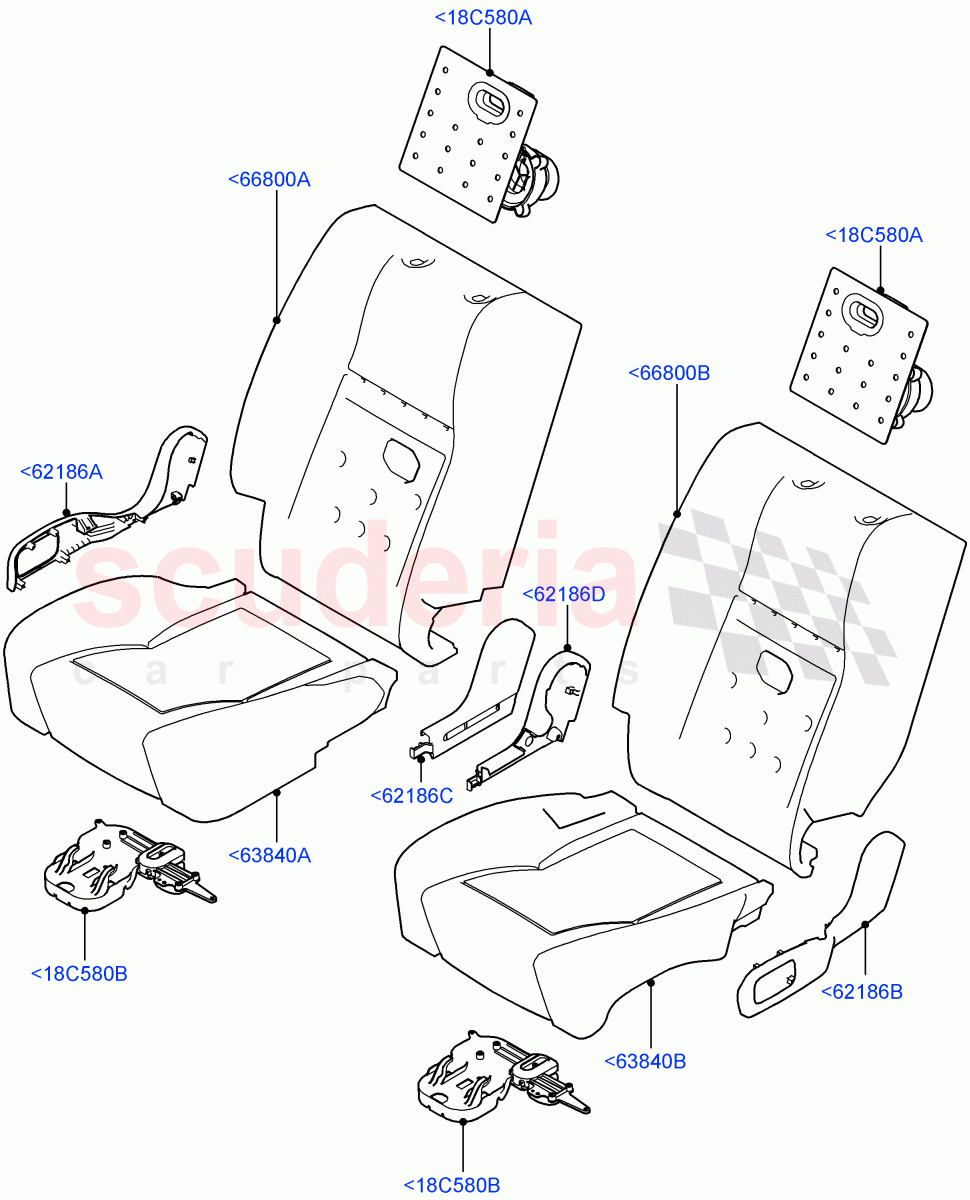 Rear Seat Pads/Valances & Heating(With 40/40 Split Individual Rr Seat) of Land Rover Land Rover Range Rover (2012-2021) [3.0 DOHC GDI SC V6 Petrol]