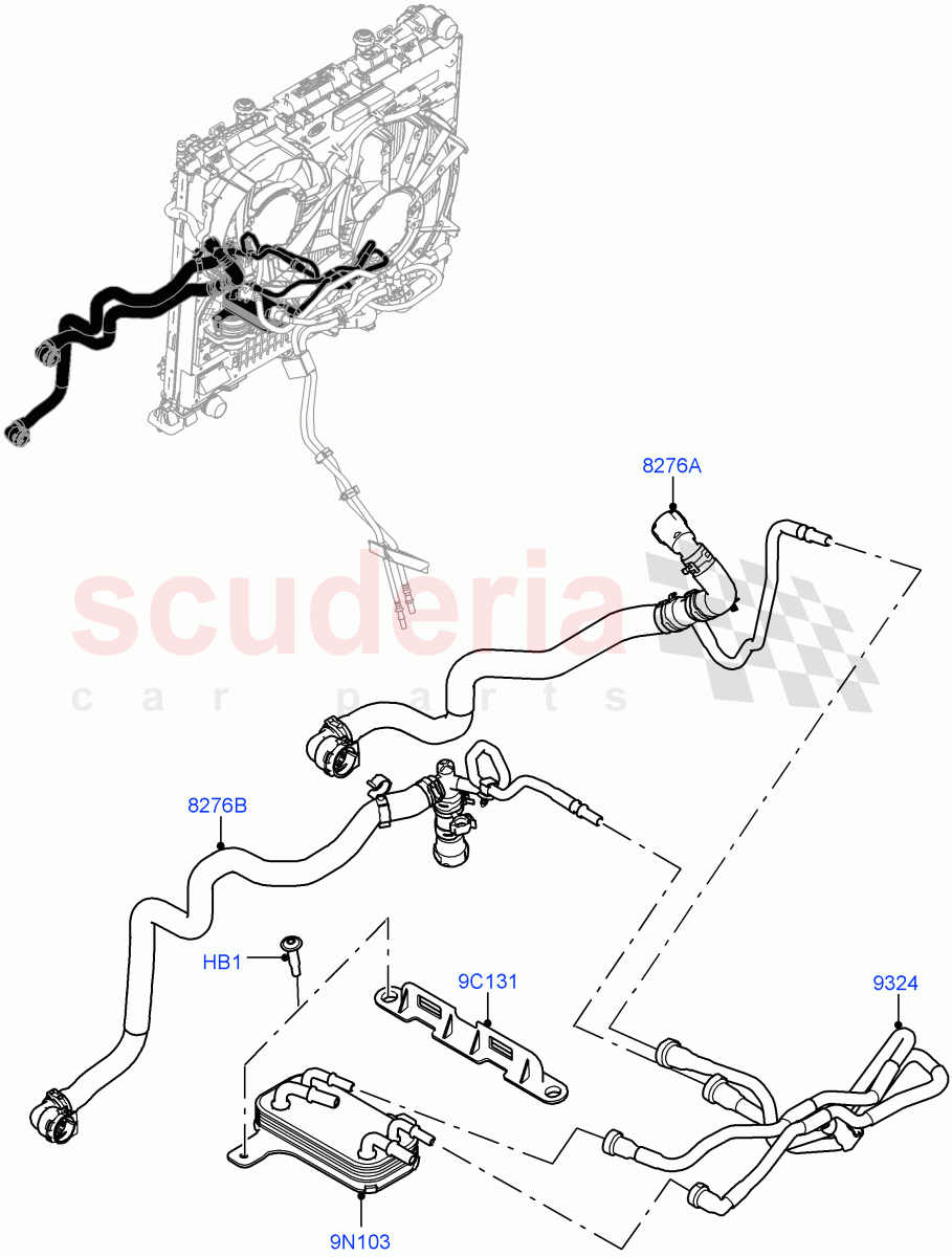 Fuel Cooler Assembly(Solihull Plant Build)(3.0 V6 D Low MT ROW,3.0 V6 D Gen2 Twin Turbo,3.0 V6 D Gen2 Mono Turbo)((V)FROMAA000001) of Land Rover Land Rover Range Rover Sport (2014+) [3.0 Diesel 24V DOHC TC]