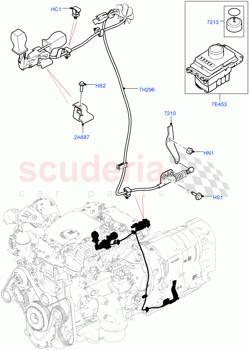 Gear Change-Automatic Transmission (Solihull Plant Build) (3.0 V6 D Low MT ROW, 8 Speed Auto Trans ZF 8HP70 4WD, 2.0L I4 DSL HIGH DOHC AJ200, 3.0 V6 D Gen2 Twin Turbo, 3.0 V6 D Gen2 Mono Turbo) ((V) FROMAA000001) of Land Rover Land Rover Discovery 5 (2017+) [3.0 Diesel 24V DOHC TC]