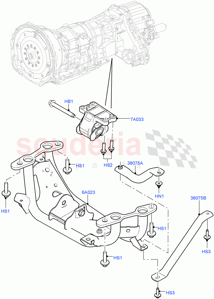 Transmission Mounting(4.4L DOHC DITC V8 Diesel)((V)FROMJA000001) of Land Rover Land Rover Range Rover Sport (2014+) [2.0 Turbo Diesel]