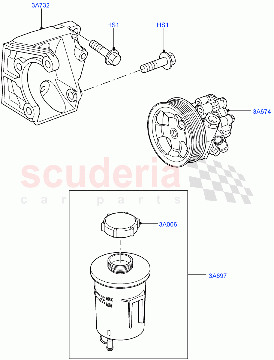 Power Steering Pump Mounting (Lion Diesel 2.7 V6 (140KW)) ((V) TO9A999999) of Land Rover Land Rover Range Rover Sport (2005-2009) [4.2 Petrol V8 Supercharged]