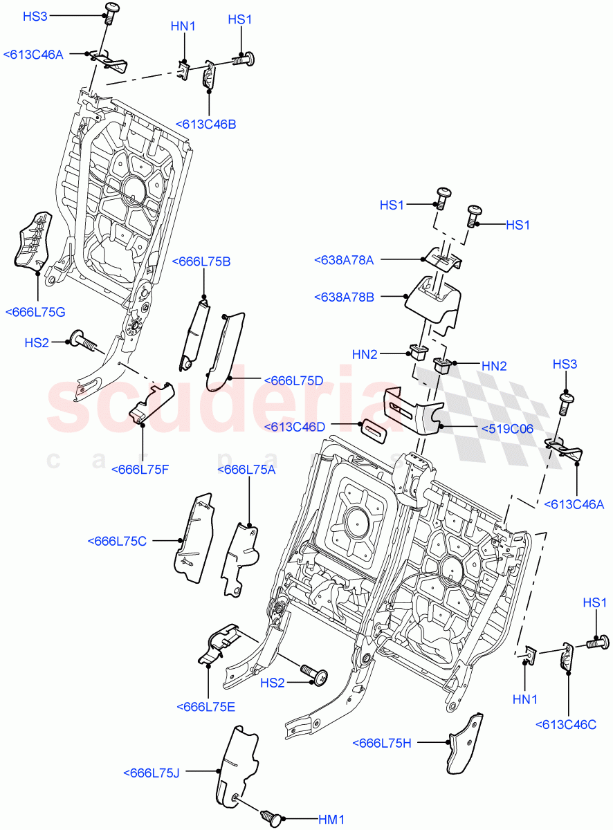 Rear Seat Frame (Finishers) ((V) FROMAA000001) of Land Rover Land Rover Range Rover Sport (2010-2013) [5.0 OHC SGDI SC V8 Petrol]