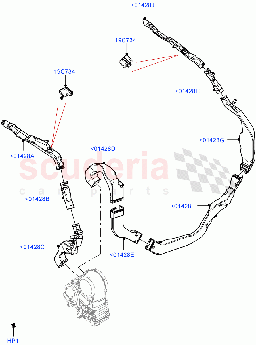 Air Vents, Louvres And Ducts(Headlining, Rear)(Less 3rd Row Rear Seat,Premium Air Conditioning-Front/Rear) of Land Rover Land Rover Range Rover (2022+) [3.0 I6 Turbo Diesel AJ20D6]