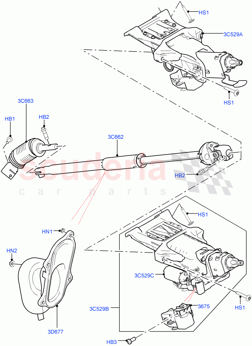 Steering Column((V)TOGA999999) of Land Rover Land Rover Range Rover Sport (2014+) [2.0 Turbo Petrol AJ200P]