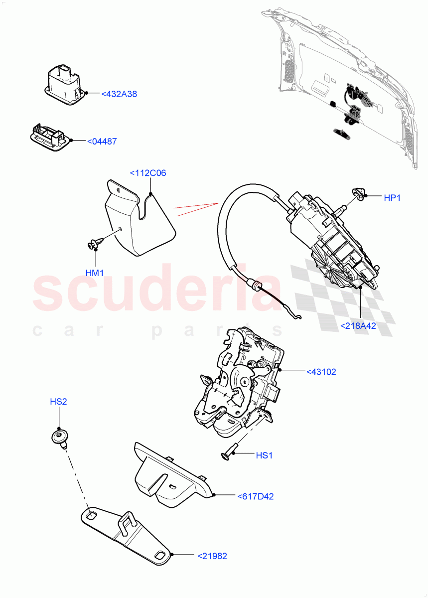Luggage Compt/Tailgte Lock Controls (Halewood (UK)) of Land Rover Land Rover Range Rover Evoque (2019+) [2.0 Turbo Diesel]