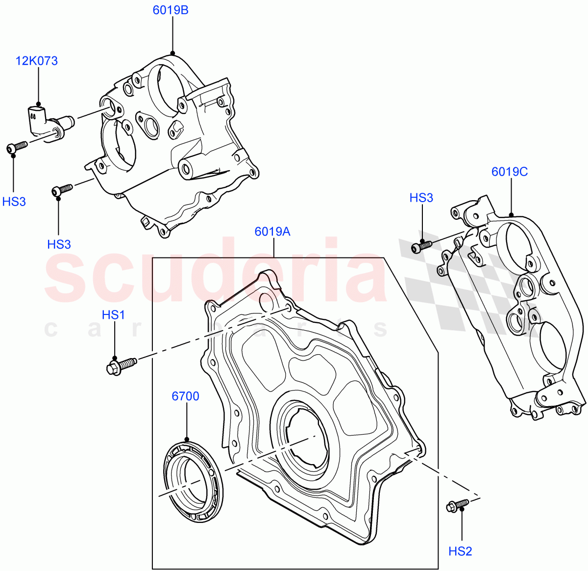 Timing Gear Covers(5.0L P AJ133 DOHC CDA S/C Enhanced,5.0L OHC SGDI SC V8 Petrol - AJ133,5.0 Petrol AJ133 DOHC CDA)((V)FROMAA000001) of Land Rover Land Rover Range Rover Sport (2014+) [5.0 OHC SGDI SC V8 Petrol]