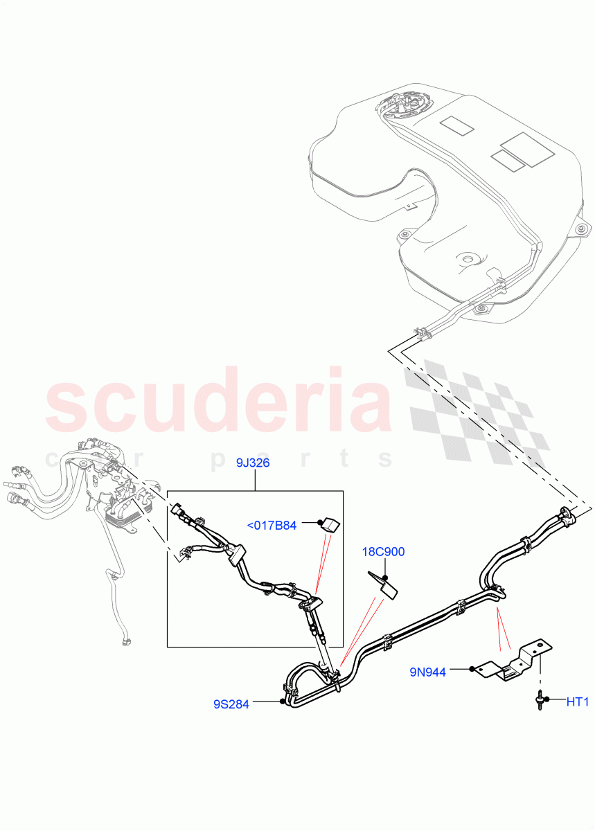 Fuel Lines (Rear) (3.0L AJ20D6 Diesel High) ((V) FROMLA000001) of Land Rover Land Rover Range Rover (2012-2021) [3.0 I6 Turbo Diesel AJ20D6]