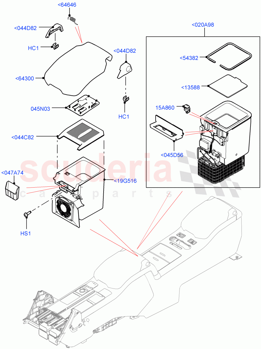 Console - Floor(For Stowage Boxes And Lids, Front) of Land Rover Land Rover Range Rover (2012-2021) [5.0 OHC SGDI NA V8 Petrol]