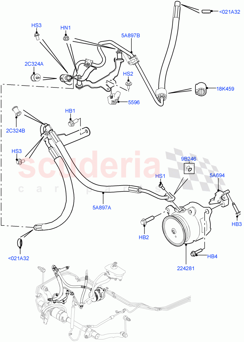 Active Anti-Roll Bar System(High Pressure Pipes, ARC Pump)(4.4L DOHC DITC V8 Diesel)((V)TOHA999999) of Land Rover Land Rover Range Rover (2012-2021) [4.4 DOHC Diesel V8 DITC]