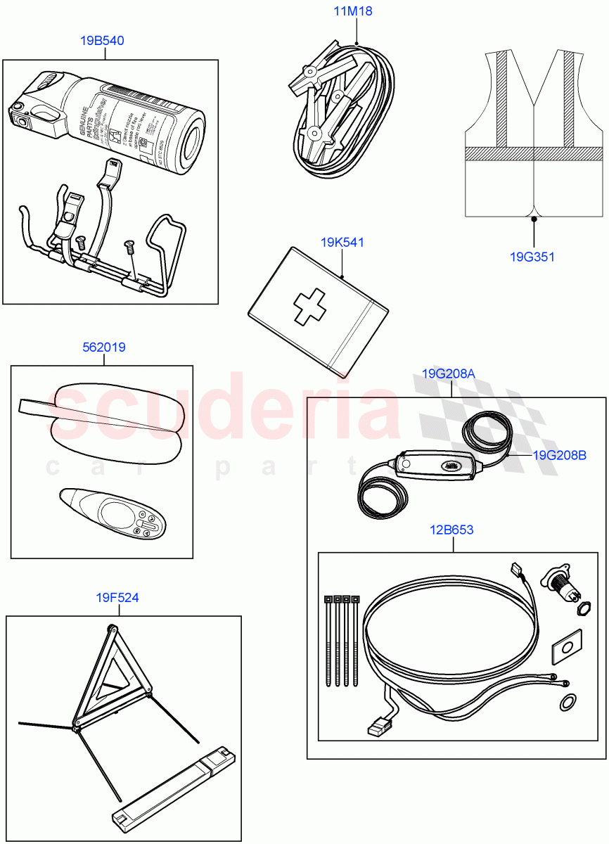 Emergency Equipment(Solihull Plant Build, Nitra Plant Build) of Land Rover Land Rover Discovery 5 (2017+) [3.0 Diesel 24V DOHC TC]