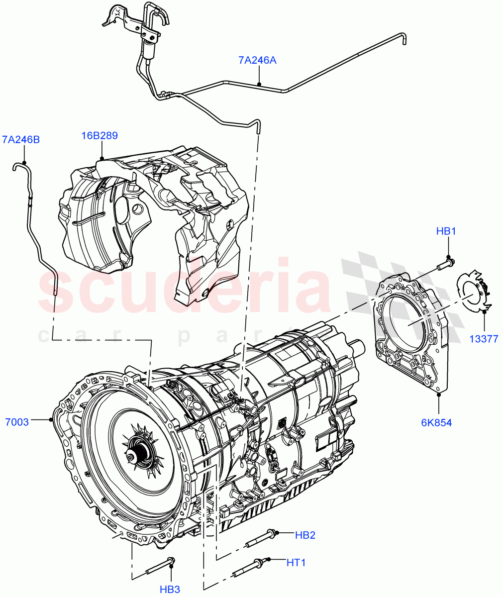 Auto Trans Assy & Speedometer Drive (Nitra Plant Build) (2.0L AJ200P Hi PHEV, 8HP Gen3 Hybrid Trans, 3.0L AJ20P6 Petrol PHEV) of Land Rover Land Rover Defender (2020+) [2.0 Turbo Diesel]