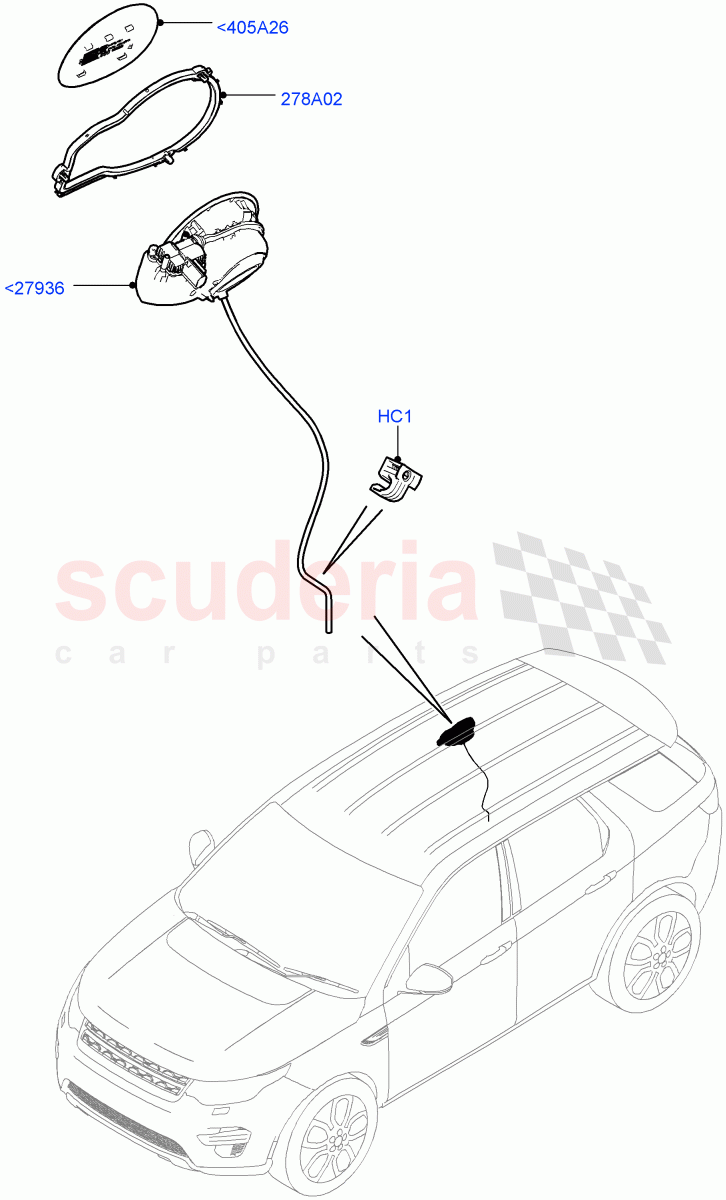 Fuel Tank Filler Door And Controls (Itatiaia (Brazil)) ((V) FROMGT000001) of Land Rover Land Rover Discovery Sport (2015+) [2.0 Turbo Petrol AJ200P]