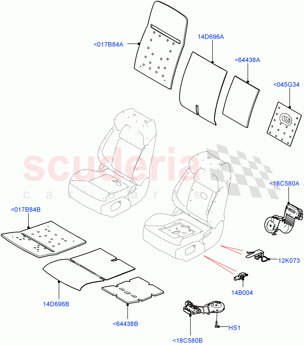 Front Seat Pads/Valances & Heating(Heating)(Version - Core,Non SVR)((V)FROMJA000001) of Land Rover Land Rover Range Rover Sport (2014+) [2.0 Turbo Petrol AJ200P]