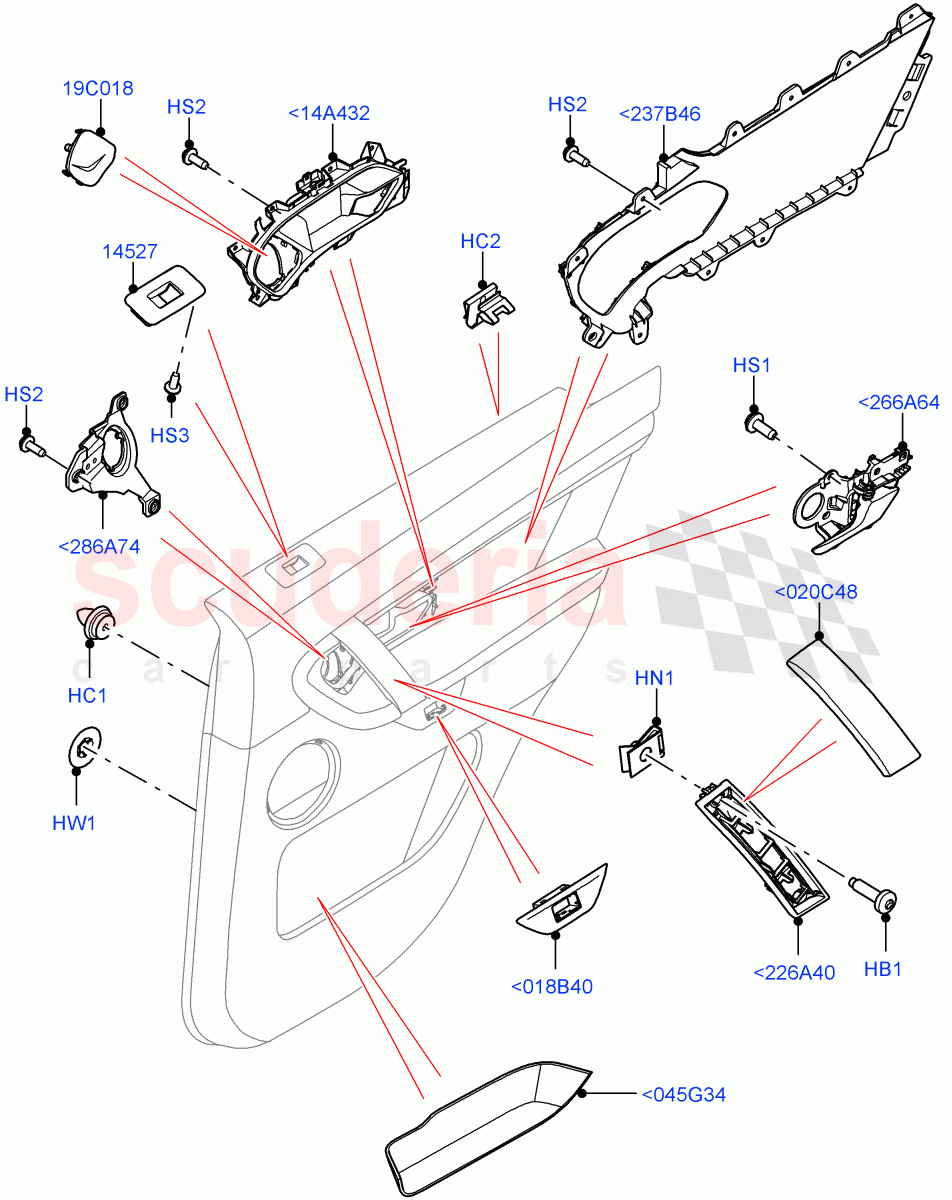 Rear Door Trim Installation(Halewood (UK))((V)FROMLH000001) of Land Rover Land Rover Discovery Sport (2015+) [2.2 Single Turbo Diesel]