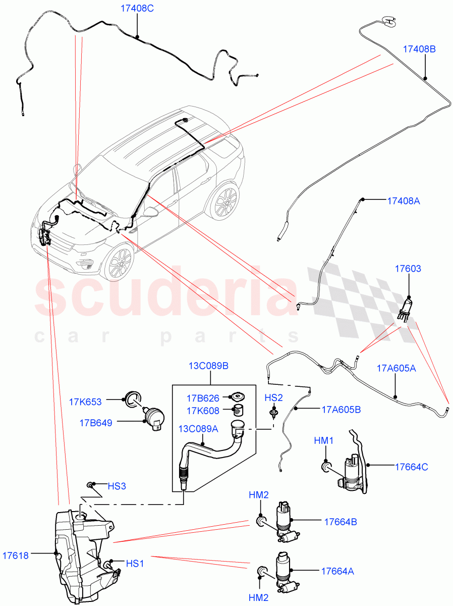 Windscreen Washer (Changsu (China)) ((V) FROMFG000001, (V) TOKG446856) of Land Rover Land Rover Discovery Sport (2015+) [2.0 Turbo Petrol GTDI]