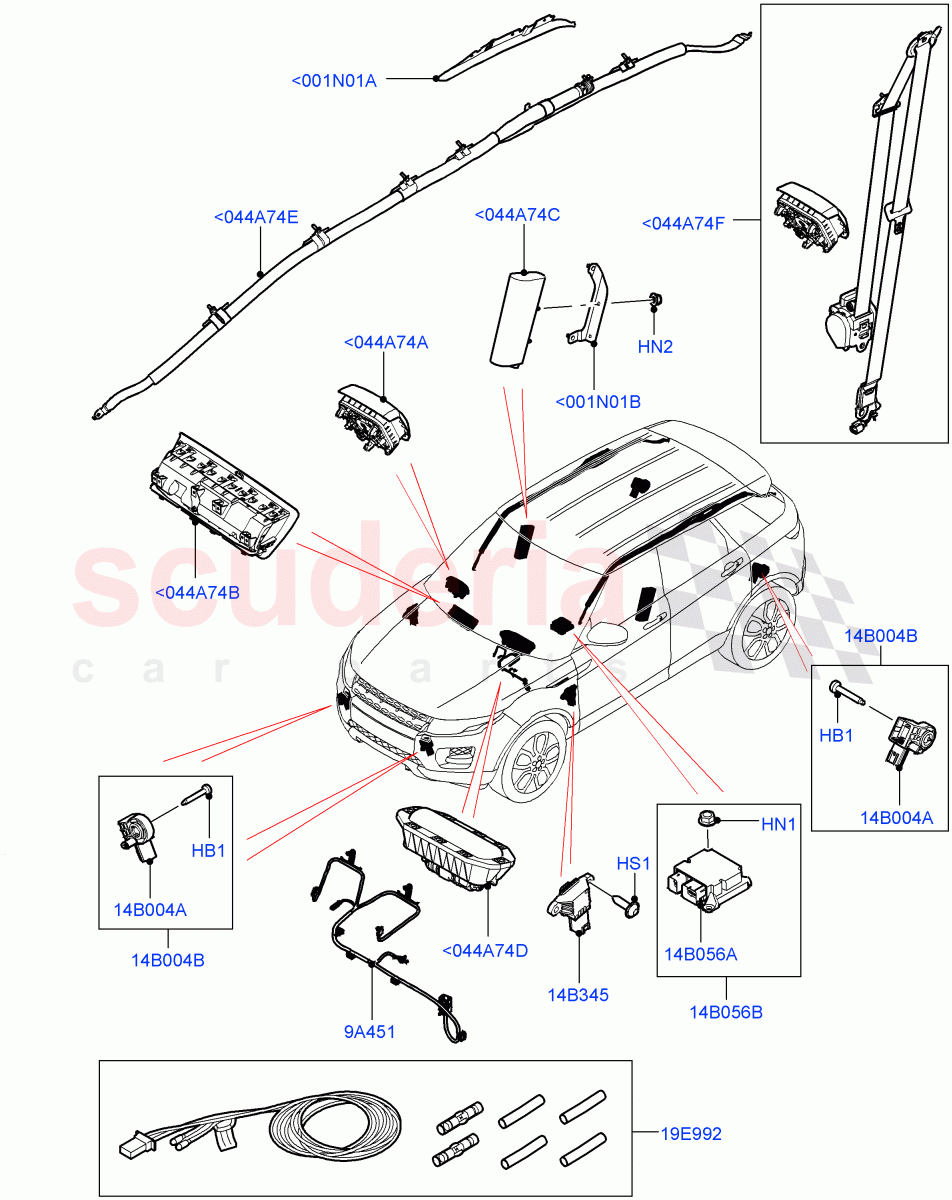 Airbag System (Halewood (UK)) of Land Rover Land Rover Range Rover Evoque (2012-2018) [2.0 Turbo Petrol GTDI]