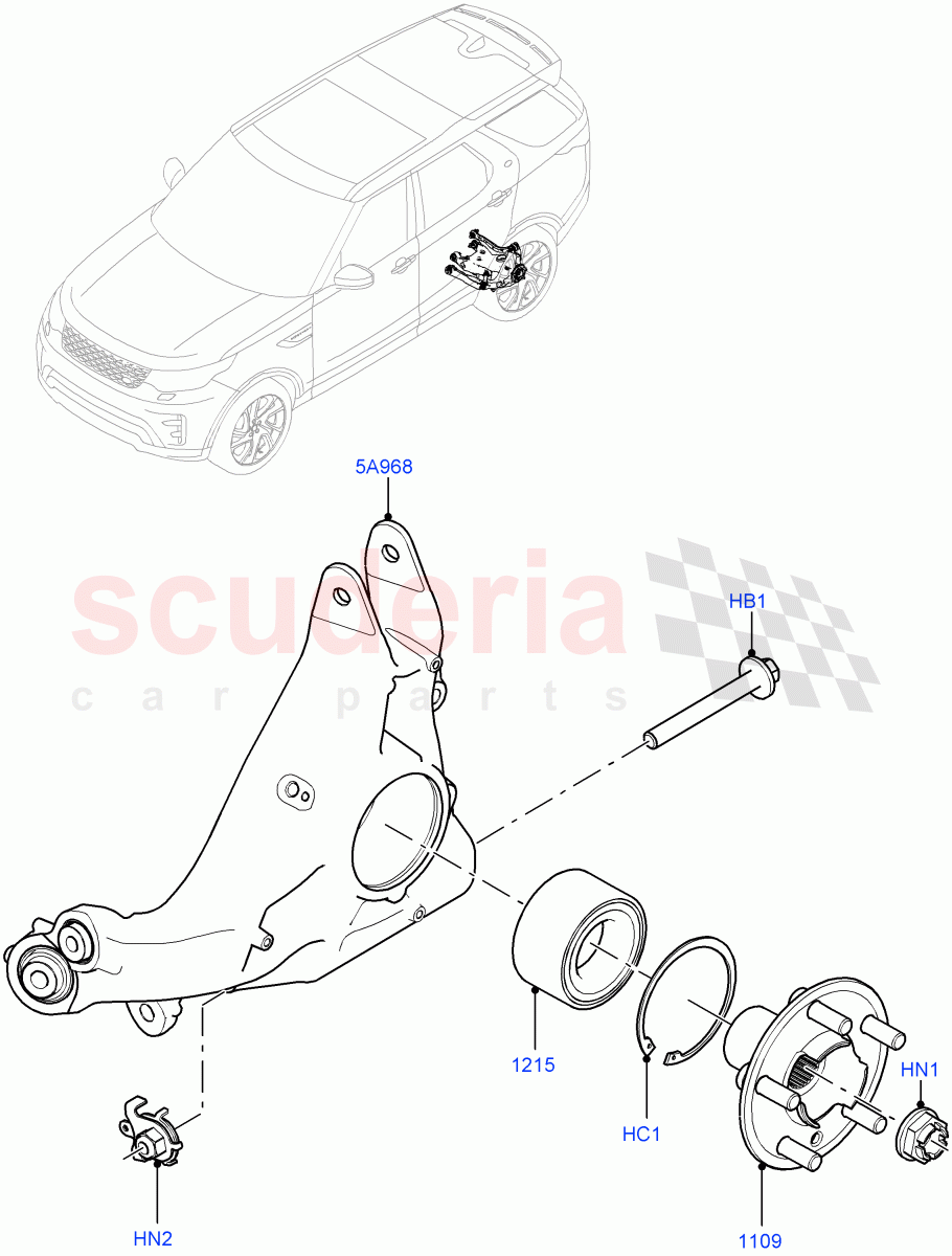 Rear Knuckle And Hub (Solihull Plant Build) ((V) FROMHA000001) of Land Rover Land Rover Discovery 5 (2017+) [3.0 DOHC GDI SC V6 Petrol]