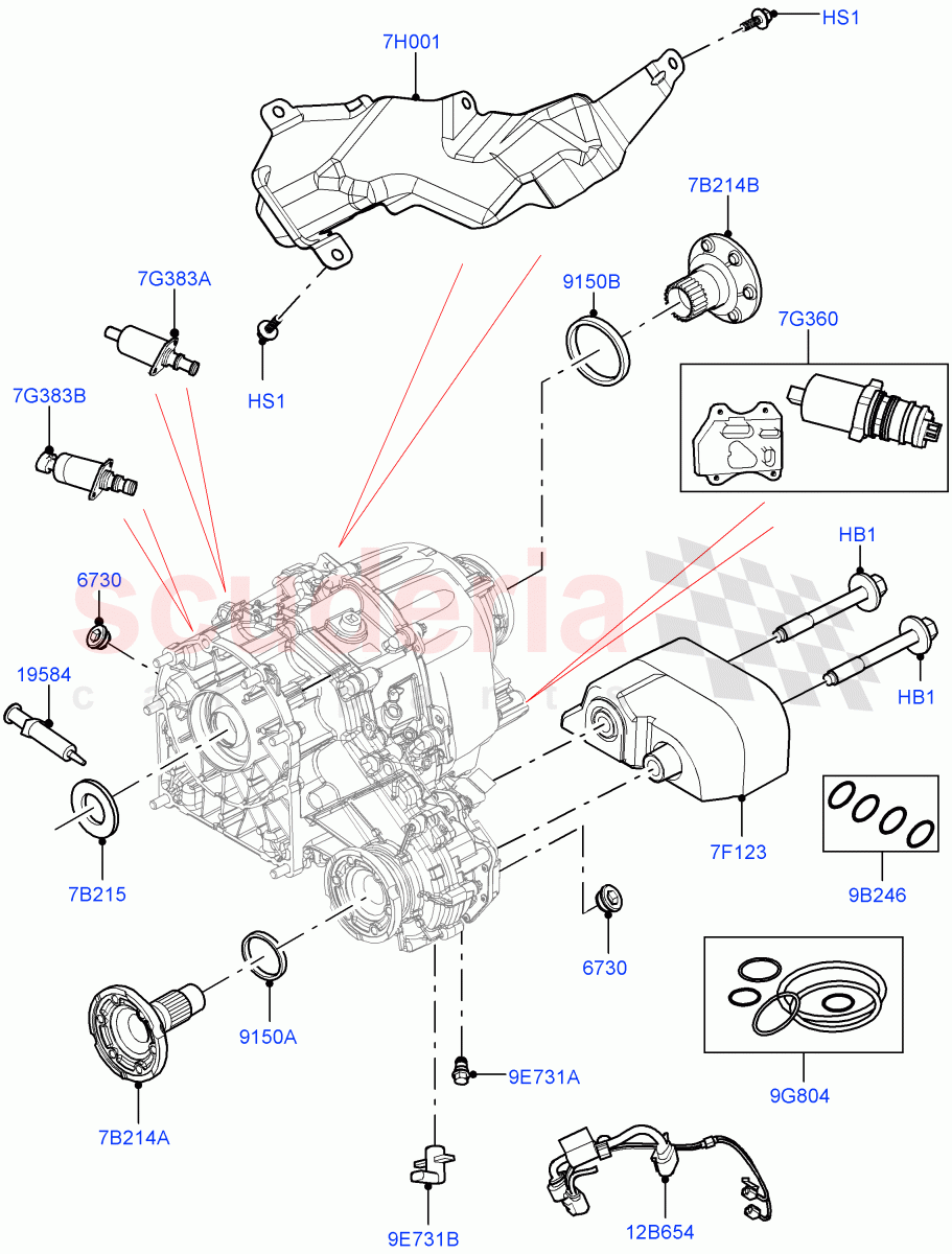 Transfer Drive Components(Nitra Plant Build)(With 2 Spd Trans Case With Ctl Trac)((V)FROMM2000001) of Land Rover Land Rover Discovery 5 (2017+) [3.0 I6 Turbo Diesel AJ20D6]