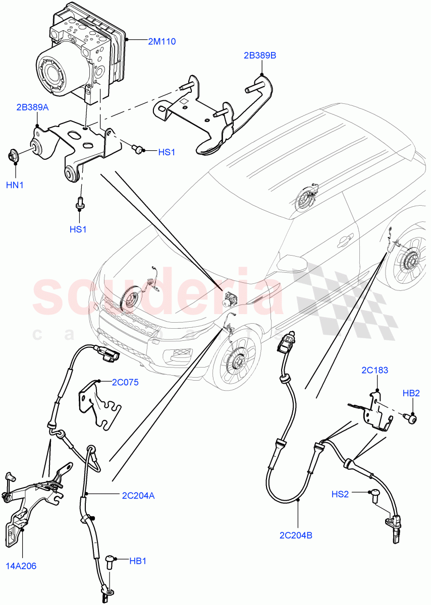 Anti-Lock Braking System (Halewood (UK)) ((V) FROMGH000001) of Land Rover Land Rover Range Rover Evoque (2012-2018) [2.0 Turbo Diesel]