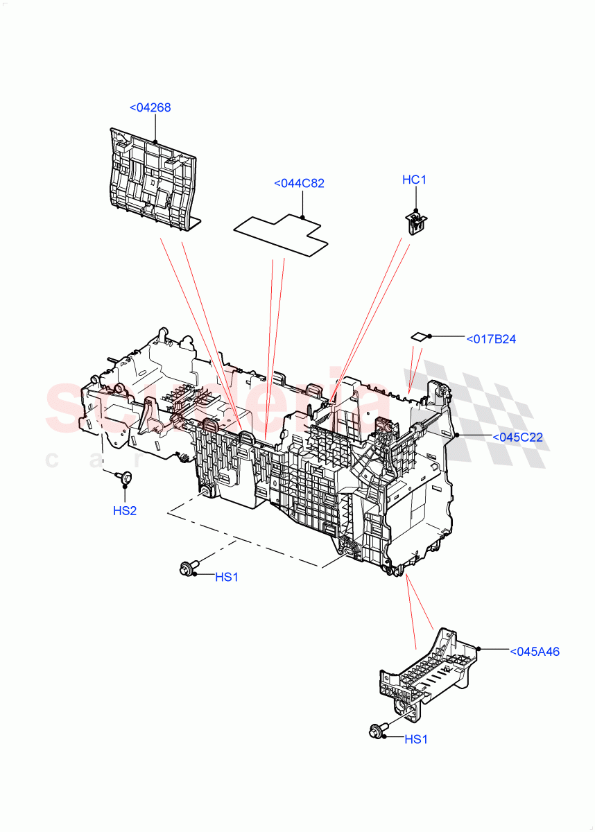 Console - Floor (Solihull Plant Build, Internal Components) ((V) FROMHA000001) of Land Rover Land Rover Discovery 5 (2017+) [3.0 Diesel 24V DOHC TC]